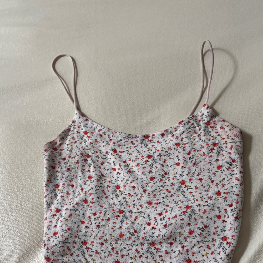 PacSun Floral Print Camisole in Red and White